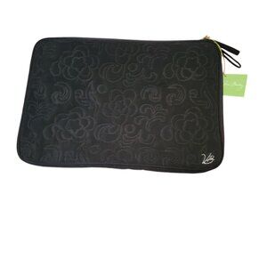 Vera Bradley Black and Green Laptop Bag with Slim Design